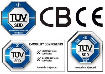 TUV SUD电动汽车充电设施相关认证标志