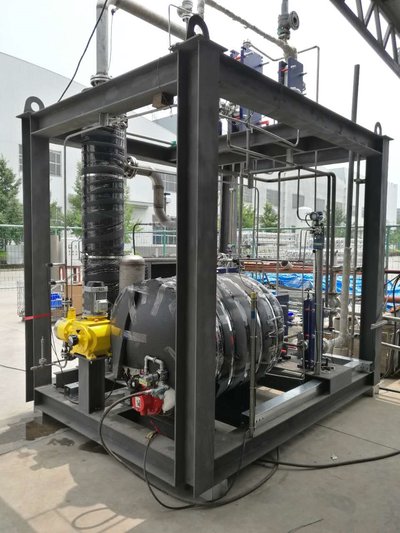 新奥股份旗下新地能源工程自主研发的燃气空气源热泵装置试验成功