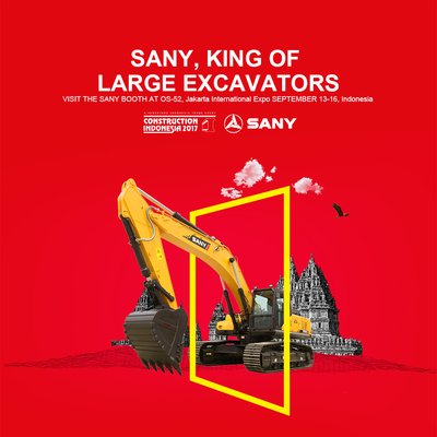 SANY sẽ giới thiệu các loại máy "sản xuất tại Trung Quốc" tại Triển lãm Xây dựng Indonesia 2017