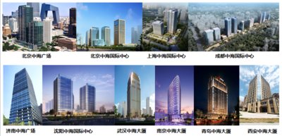 中海商业分布于北京、上海、成都等城市的甲级写字楼集群
