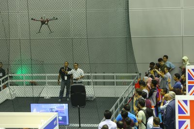 New features at the exhibition is the drone zone. Visitors could witness the drones capabilities while listened directly to the experts.