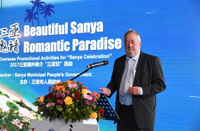 Rito Nielson, secretary-general of Danish-Chinese Business Forum, delivering a speech at The Sanya Celebration roadshow