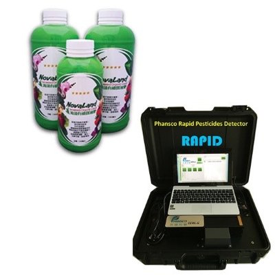 Seaweed Organic Liquid by Land Green. And, Raman Apparatus of pesticides identified detection by Phansco.