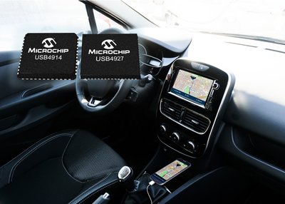 USB smart hub ICs enable smartphone-connected automotive Infotainment