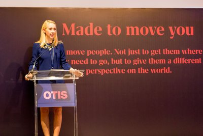 Miss. Julie Brandt, Managing Director, Otis Hong Kong, Macau and Taiwan welcomed hundreds of guests to witness the Made to Move You Exhibition opening ceremony