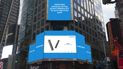 VAPECCINOがMATE 1を発表、よりピュアな味を求めて世界初のGCTを採用した電子タバコが、タイムズスクエアに登場