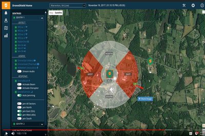 DroneSentry GUI from the product video
