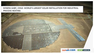 在智利建成世界上较大的工业过程供热用太阳能供热解决方案。