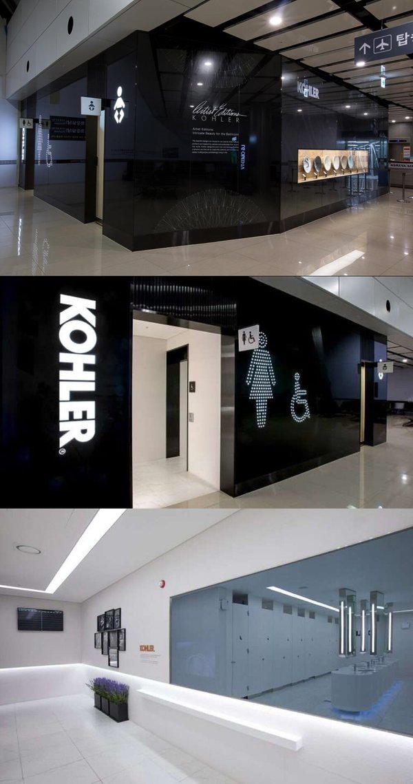 科勒在韩国金浦机场打造的不仅是卫生间，更是艺术展