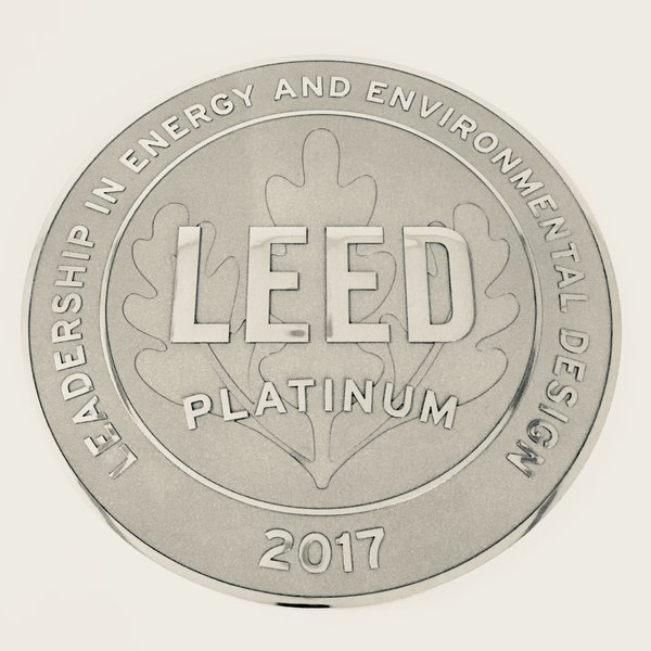 LEED（能源与环境设计先锋）铂金级认证书