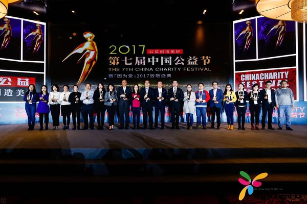 "Responsible Brand" award at the 2017 China Charity Festival