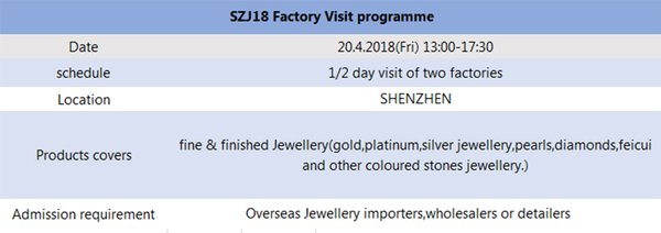 Shenzhen Jewellery Fair 2018-Factory Visit Programme