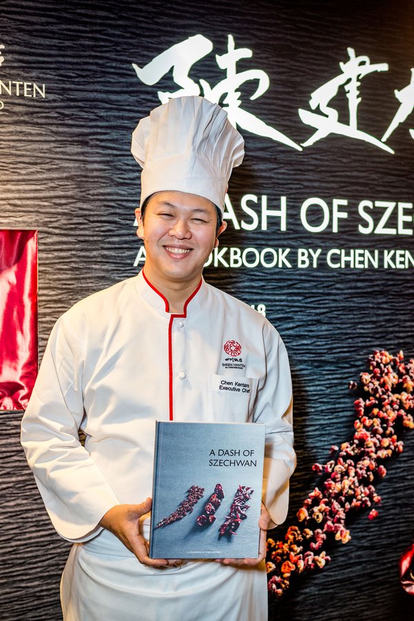 Chef Chen Kentaro at the recent unveiling of his new cookbook, A Dash of Szechwan