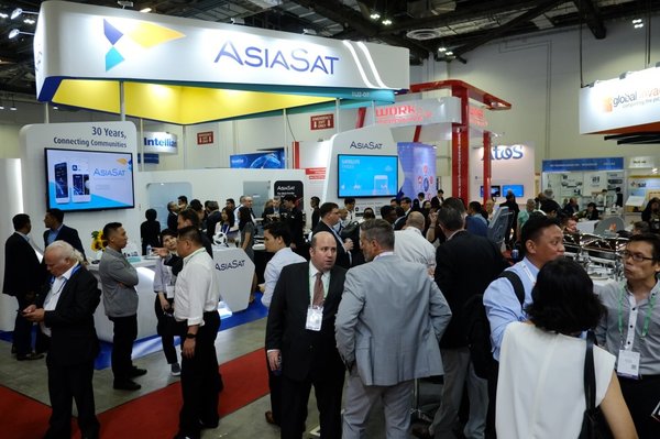 AsiaSat drew the crowd to its booth at CommunicAsia