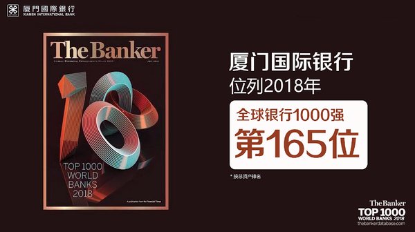 2018英国《银行家》“全球银行1000强”榜单发布 厦门国际银行跃居全球第165位