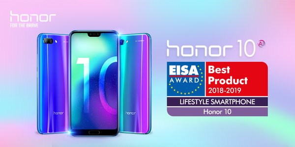 Honor 10, 'EISA Lifestyle Smartphone 2018-2019' 수상
