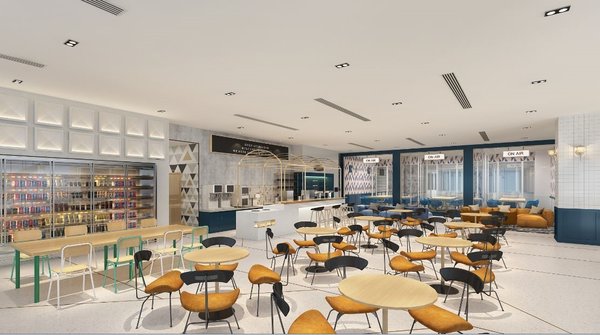 即将开幕的Bee+深圳财富大厦空间配备有超大开放式厨房