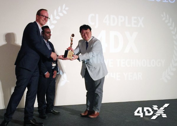"Innovative Technology of the Year" Award at Big Cine Expo 2018, Theodore Kim, Chief Partnership Activation Officer, CJ 4DPLEX