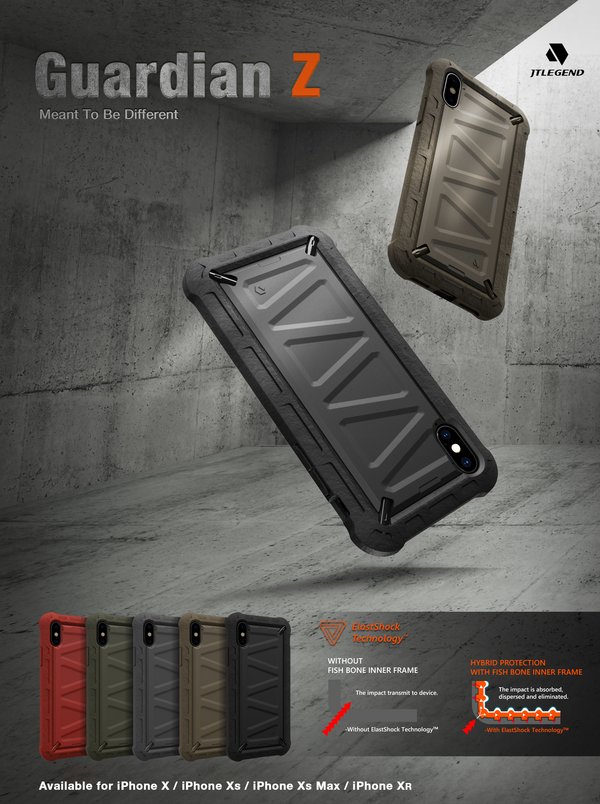 JTLegendがiPhoneXs、Xs Max、XRのGuardian Zケースを発表 美しいデザインと究極の保護を提供