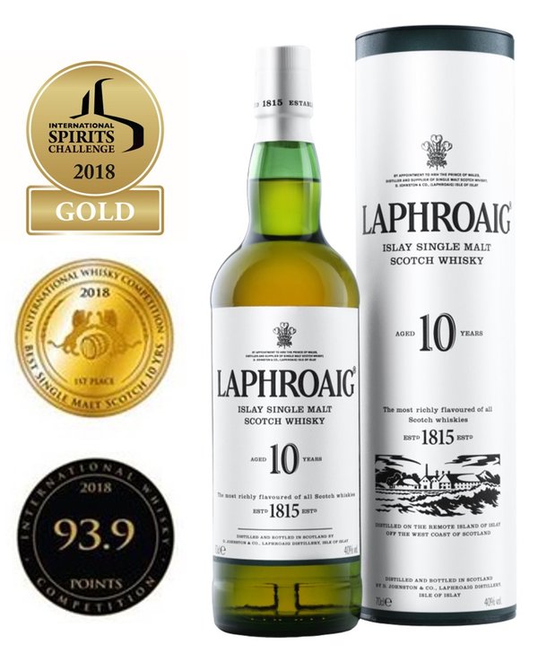 拉弗格10年单一麦芽威士忌以93.9分的高分，取得国际威士忌竞赛较佳10年单一麦芽苏格兰威士忌品类的第一名