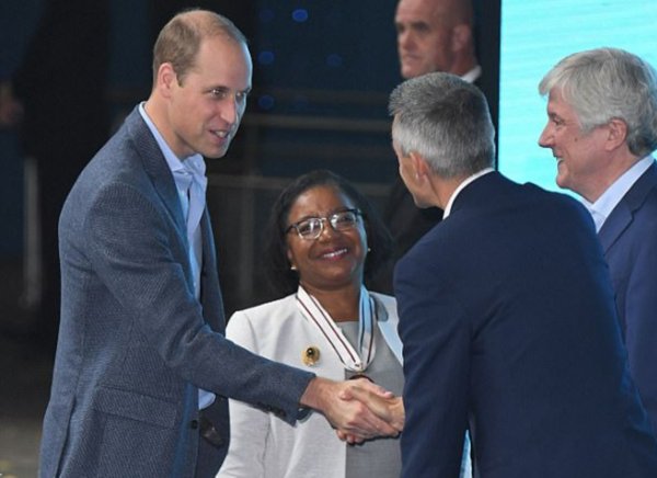 Colleen Harris, Former Press Secretary to Princes Charles, William and Harry with Prince William, the Duke of Cambridge.