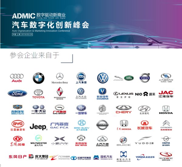 ADMIC汽车数字化创新峰会 部分参会品牌方
