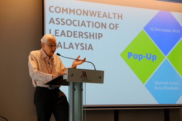 Dr Ronald McCoy addressing the Commonwealth Association of Leadership, Malaysia