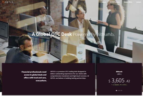 Ortus official website the Bithumb Global OTC Desk