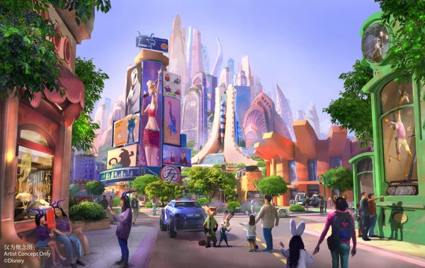 上海迪士尼乐园全新扩建项目 -- “疯狂动物城”主题园区概念图