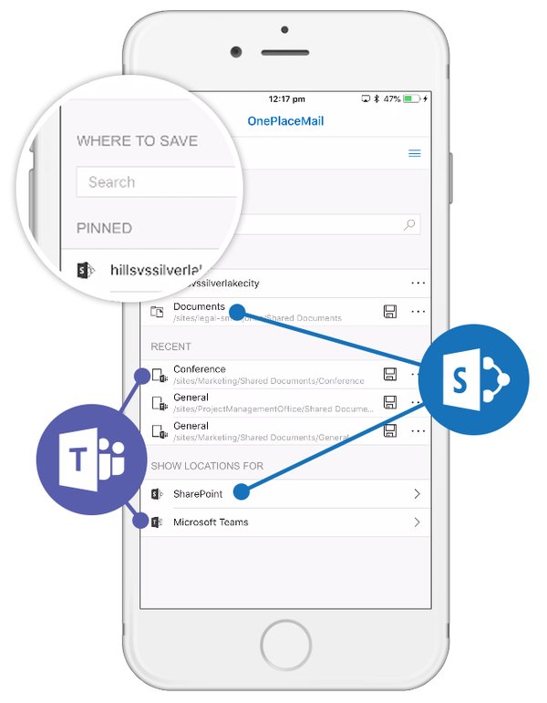 OnePlaceMail App - Save from Outlook to Microsoft Teams Channels