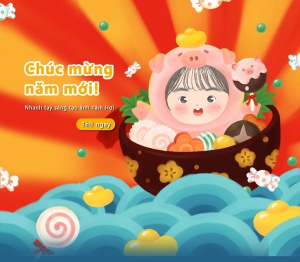 The Meitu App’s Chinese New Year effect, which offers a personalized animated cartoon avatar, was a hit in Vietnam.