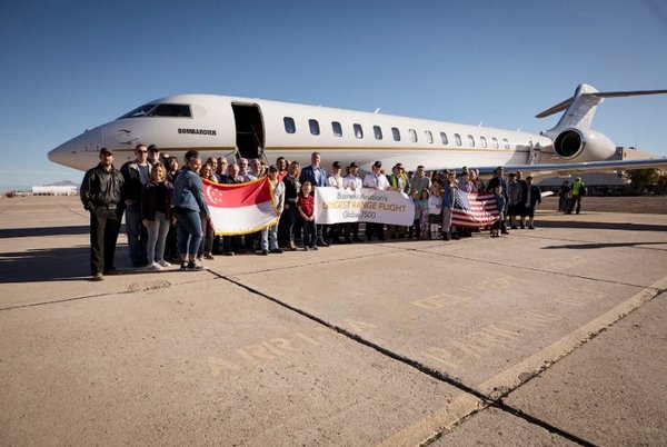 15098千米 -- 庞巴迪创造了公务航空迄今最远距离直飞纪录
