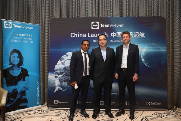 From the left: CMO Gautam Goswami, VP China David Fung and CEO Oliver Steil
