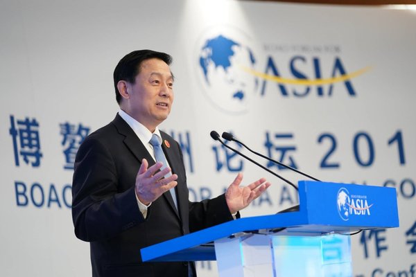 Guo Weimin, Thứ trưởng Văn phòng Thông tin Hội đồng Nhà nước Trung Quốc, có bài phát biểu quan trọng tại Hội nghị Hợp tác Truyền thông Châu Á trong Diễn đàn Boao cho Hội nghị Thường niên Châu Á 2019 tại Boao, phía nam tỉnh Hải Nam, ngày 29 tháng 3 năm 2019. [Ảnh : Li Jin]