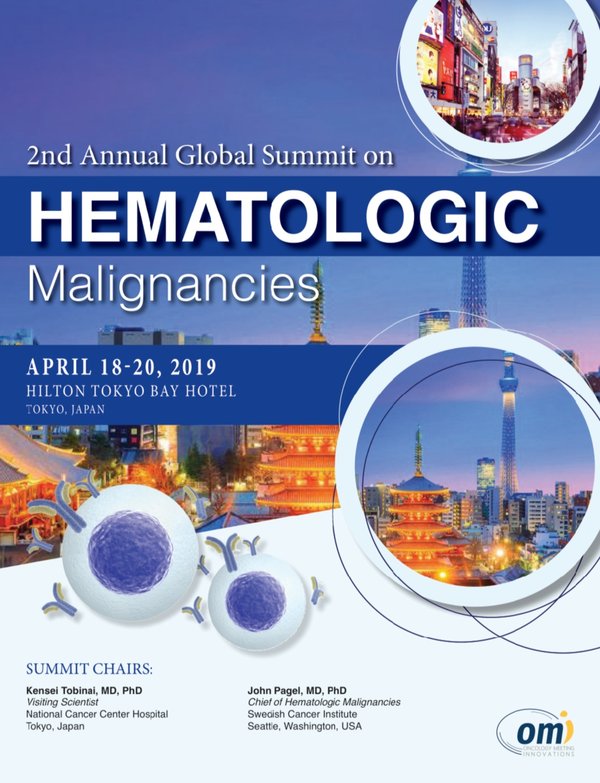 第二届血液恶性肿瘤全球峰会（2nd Annual Summit on Hematologic Malignancies-Asia）于2019年4月18至20日在日本东京举行