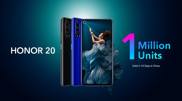 HONOR 20 sales in China surpass one million units in a mere 14 days
