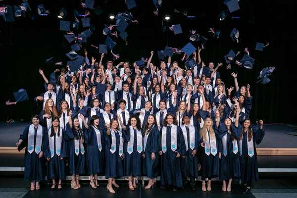 Students from the British International School of Houston, one of the 61 Nord Anglia Education schools worldwide, celebrate at their recent graduation ceremony.
