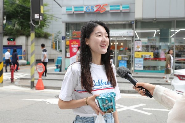South Korean consumer being interviewed