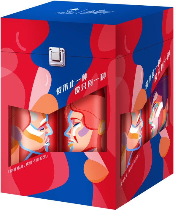 百威今年推出的亲吻瓶限量版定制礼盒，已同步在线上线下开售