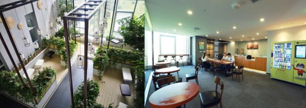 员工休闲区 -- 室内空中花园/咖啡厅