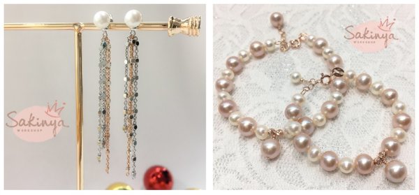 Freshwater pearl bracelets and earrings by Kennis Yeung of Sakinya Workshop