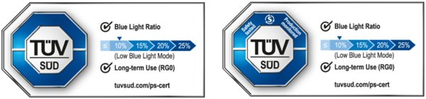 TUV南德蓝光比率等级全球标志