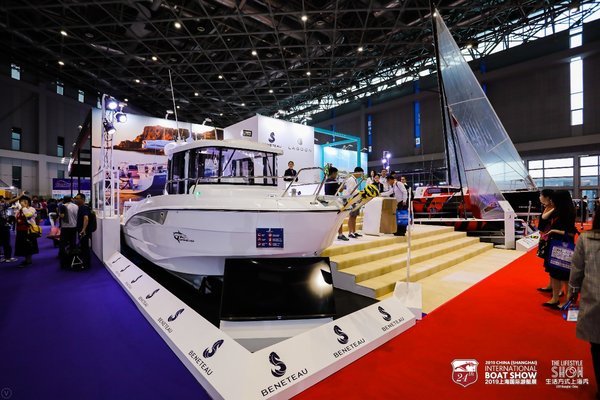 Real boat exhibited by Beneteau, a famous French boat manufacture, on CIBS2019