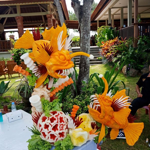 Aryaduta Bali's top chef Gede Agus Kurniawan heads for an International Competition after winning three consecutive awards in Bali's fruit carving competitions