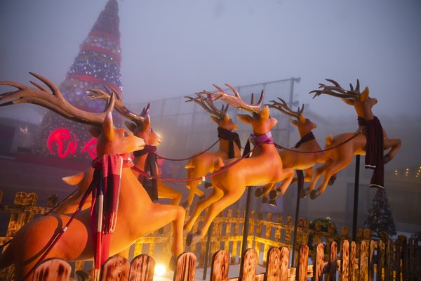 Santa Christmas reindeer display at Genting Winter Wonderland