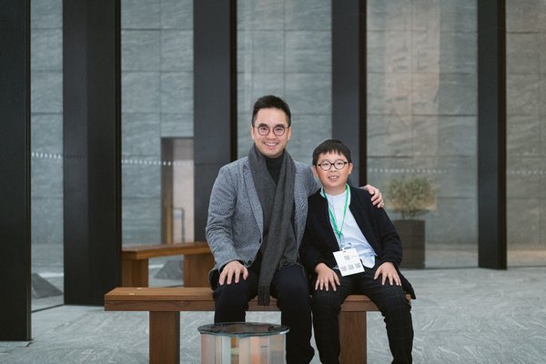 Mr Adrian Cheng, Executive Vice-Chairman and General Manager of New World Development and Founder of K11 Group and Culture for Tomorrow, and Mr. Lance Lau, 10 year-old climate activist