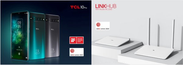TCL 10 Pro手機和TCL AC1200 WiFi路由器斬獲2020國際設計大獎
