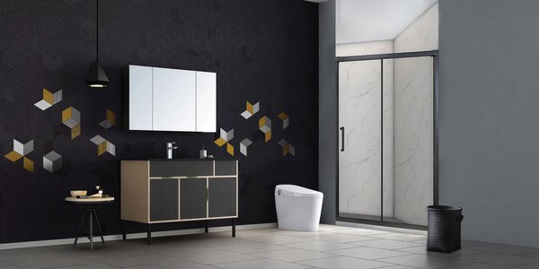 恒洁易至系列淋浴房、恒洁Q9智能坐便器、恒洁木合金浴室柜