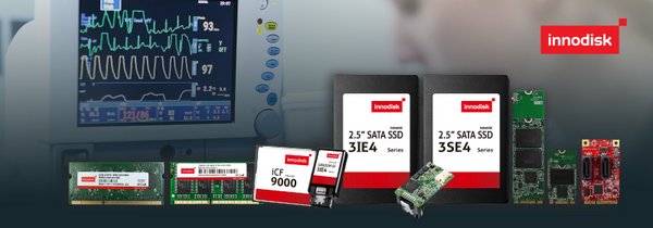 Innovative medical-grade solutions from across Innodisk’s DRAM, flash storage, and embedded peripheral product lines provide the performance, stability, as well as the cutting-edge features and technologies required by demanding healthcare applications.