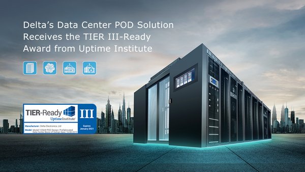 Delta’s Data Center POD Solution Receives the TIER III-Ready Award from Uptime Institute